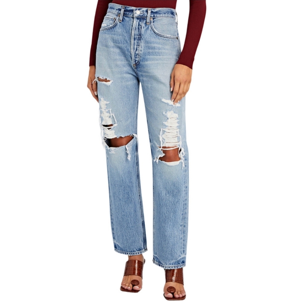 AGOLDE 90'S LOOSE DISTRESSED JEANS IN MAJOR SIZE 27